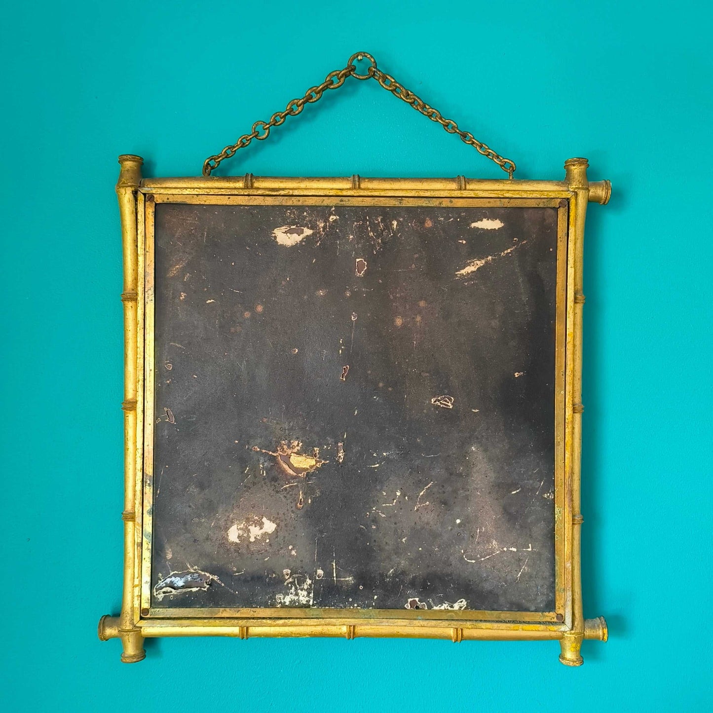 Late 19th-century faux bamboo triptych mirror with Napoleon III design