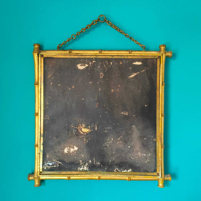 Late 19th-century faux bamboo triptych mirror with Napoleon III design