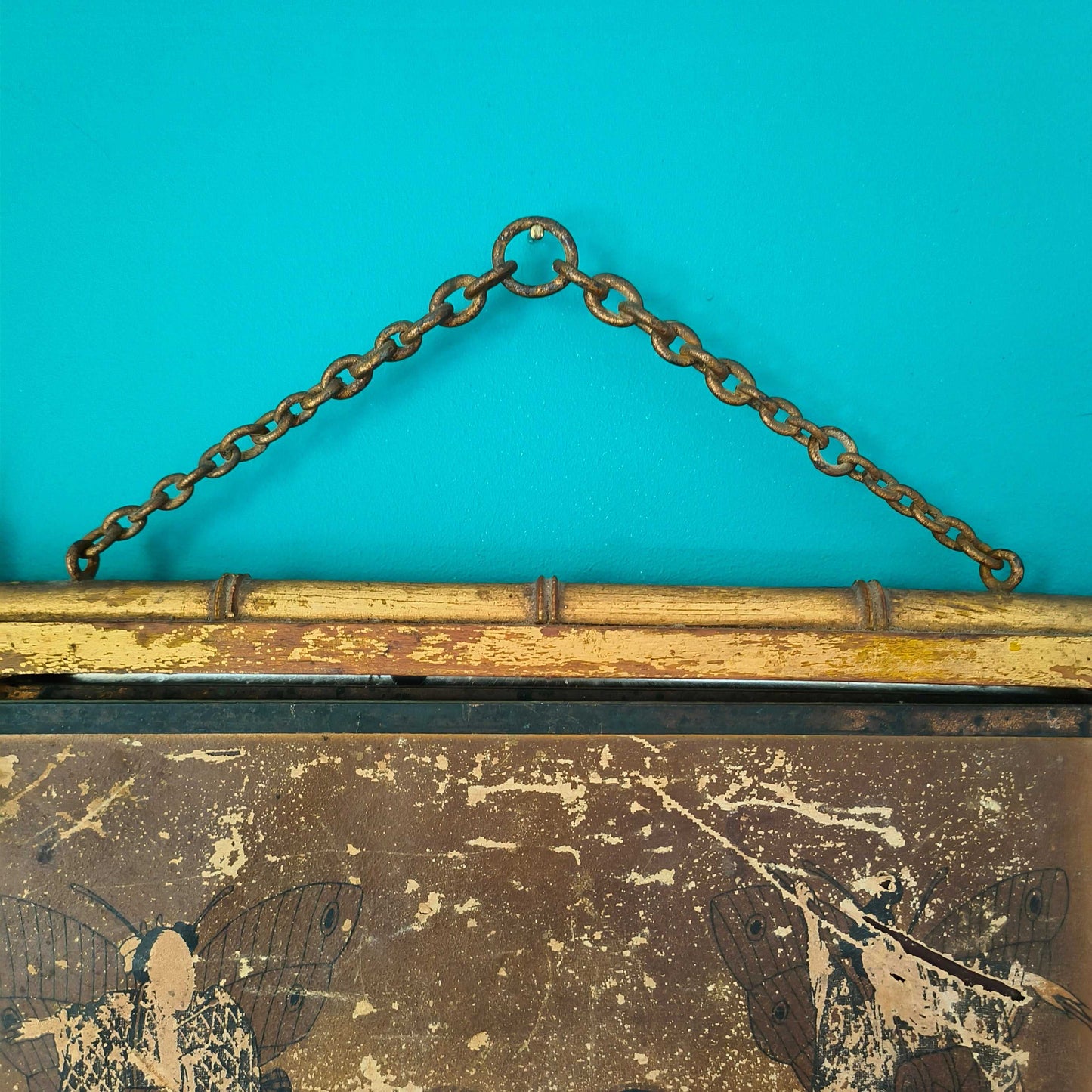 Late 19th-century faux bamboo triptych mirror with Napoleon III design